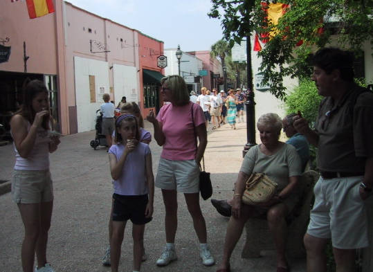 Ice cream break in St. Augustine. Erica, Kelly and Lauren, Colleen, Gloria and Ed.