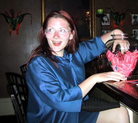 Tiffany with her hands in the cookie jar, New Orleans.