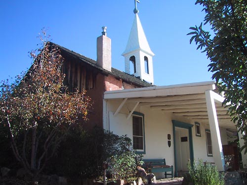 That evening we took a drive toward Taos. Along the way we stopped at the Bishop's Lodge, a resort. This is the original building, a chapel built by Bishop Jean-Baptiste Lamy, the subject of Willa Cather's book 'Death Comes for the Archbishop'.