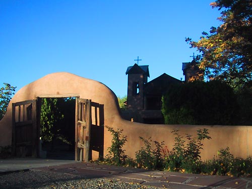 El Santuario de Chimayo at sundown.
