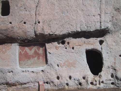 Remnants of a painting on the left.